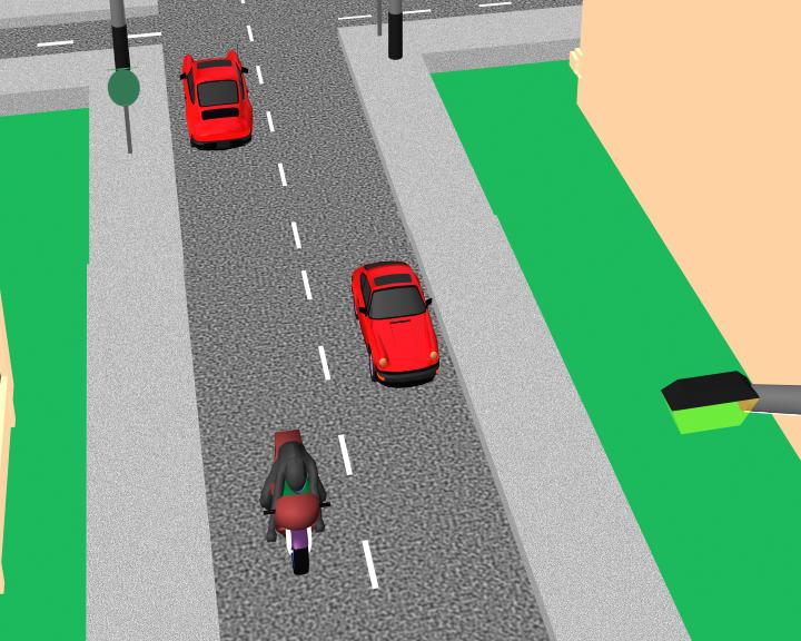 motor bike overtaking